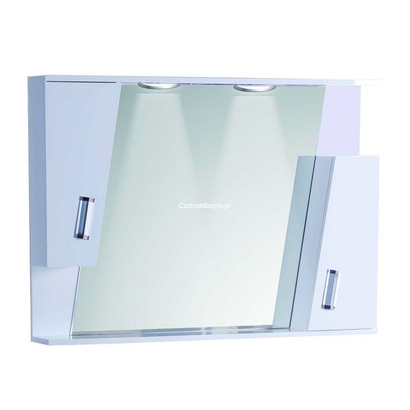 Gloria Fino Creso II 100x70 Λευκό Ντουλάπι Μπάνιου Με Καθρέπτη 15-7001