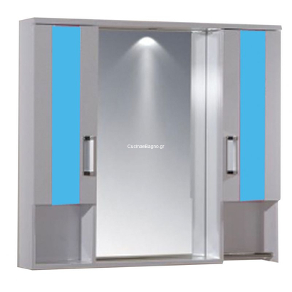 Gloria Mykonos II 80x73 Καθρέπτης Μπάνιου Με 2 Ντουλαπάκια 26-3002