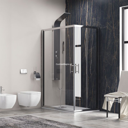 Karag Flora 100 Chrome 70x100x190 cm Καμπίνα Ντουζιέρας Παραλληλόγραμμη ΔΙΑΦΑΝΟ