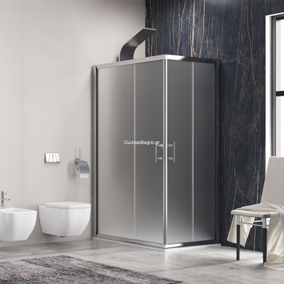 Karag Flora 100 Chrome 90x90x190 cm Καμπίνα Ντουζιέρας Τετράγωνη ICY