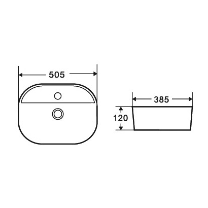 Karag LT 2202 Νιπτήρας Επιτραπέζιος 50x38 cm