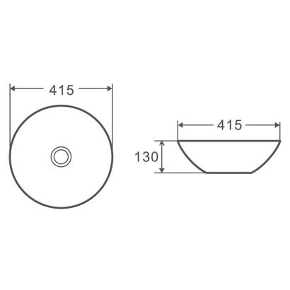 Karag LT 3004 Νιπτήρας Επιτραπέζιος 41,5x41,5 cm Πορσελάνης