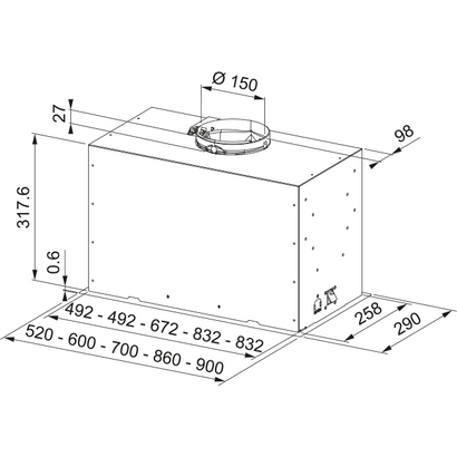 Franke BOX FBFE BK A52 Black Απορροφητήρας Εντοιχιζόμενος 305.0729.555