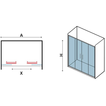 Karag Flora 600 Black 160x190 Cm Καμπίνα Ντουζιέρας Μαύρη Συρόμενη ICY/ΜΑΤ