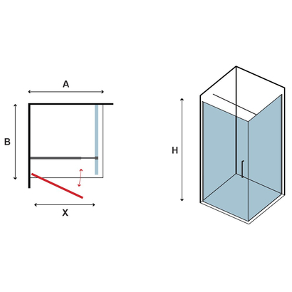 Karag Nero Pivot & Free 1 Black Καμπίνα Ντουζιέρας FRAME