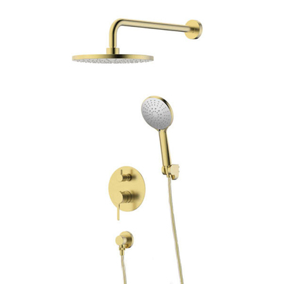 KLS Carla Inox Brush Gold PVD Σετ Εντοιχισμού Ντουζιέρας 2 Οδών 690342BG