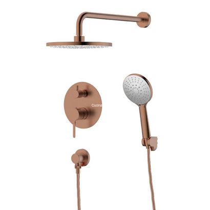 KLS Carla Inox Brush Gold Rose PVD Σετ Εντοιχισμού Ντουζιέρας 2 Οδών 690342BR