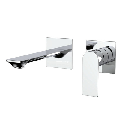 KLS Atena Inox Χρωμέ Μπαταρία Νιπτήρα Επίτοιχη 690513