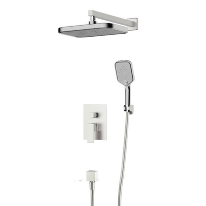 KLS Atena Inox Brush Nickel Σετ Εντοιχισμού Ντουζιέρας 2 Οδών 690542BN