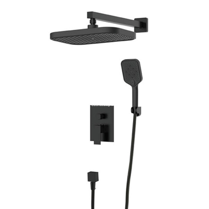 KLS Atena Inox Matt Black Σετ Εντοιχισμού Ντουζιέρας 2 Οδών 690542ΜΒ