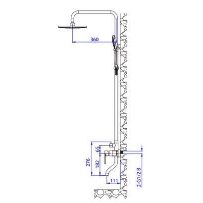 KLS Atena Inox Matt Black Στήλη Ντουζιέρας Με Μπαταρία 690650AΜΒ