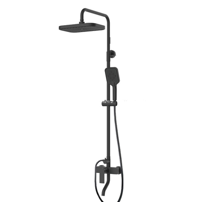 KLS Atena Inox Matt Black Στήλη Ντουζιέρας Με Μπαταρία 690650AΜΒ