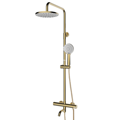 KLS Carla Inox Brush Gold PVD Στήλη Ντουζιέρας Με Μπαταρία 690650CBG