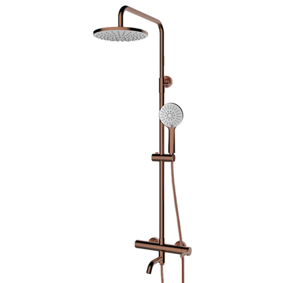 KLS Carla Inox Brush Gold Rose PVD Στήλη Ντουζιέρας Με Μπαταρία 690650CBR