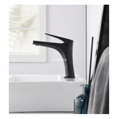 IMEX Delos Μπαταρία Νιπτήρα Μαύρο Ματ BDD055-1NG