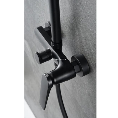 IMEX Delos Στήλη Ντους Με Μπαταρία Μαύρο Ματ BDD055/NG