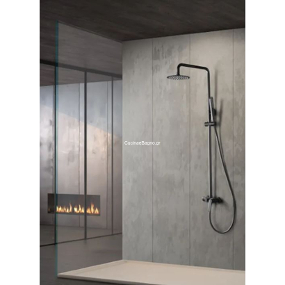 IMEX Delos Στήλη Ντους Με Μπαταρία Μαύρο Ματ BDD055/NG