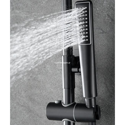 IMEX Delos Στήλη Ντους Με Μπαταρία Μαύρο Ματ BDD055/NG