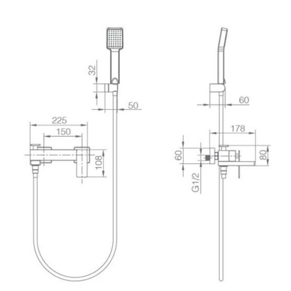 IMEX Pisa Μπαταρία Λουτρού Χρυσό Ματ BDP048-4OC