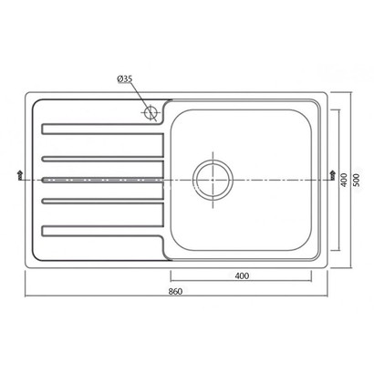 Karag BL802 Νεροχύτης 86x50 Ανοξείδωτος