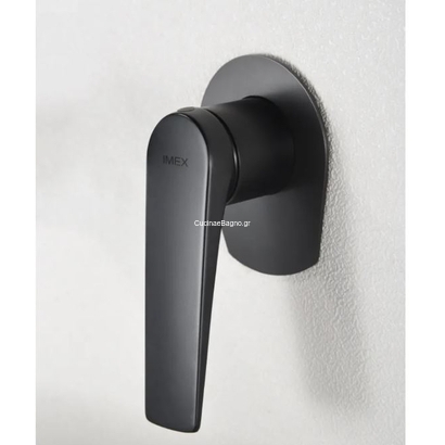 IMEX Delos Μπαταρία Νιπτήρα Επίτοιχη Μαύρο Ματ GLD055/NG