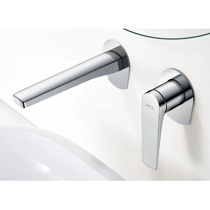 IMEX Delos Μπαταρία Νιπτήρα Επίτοιχη Χρωμέ GLD055