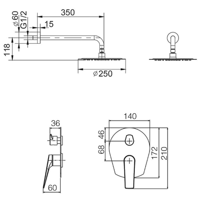 IMEX Delos Σετ Μπαταρίας Εντοιχισμού 2 Εξόδων Χρωμέ GPD055