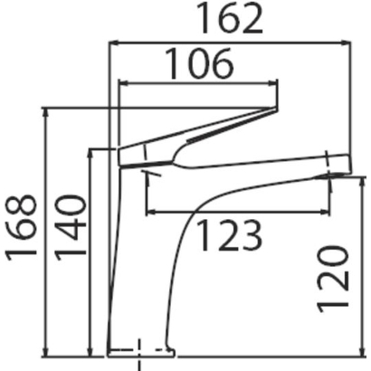 IMEX Delos Μπαταρία Νιπτήρα Ανοξείδωτη BDD055-1AC