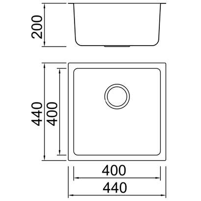 Karag BL-793 Νεροχύτης Υποκαθήμενος 44x44 Ανοξείδωτος