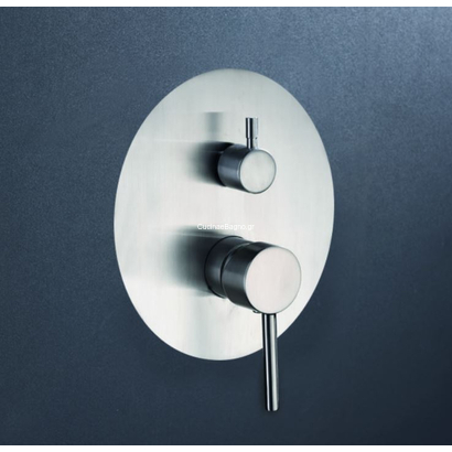 IMEX Moscu Σετ Μπαταρίας Εντοιχισμού 2 Εξόδων Ανοξείδωτη GPK034