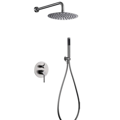 IMEX Moscu Σετ Μπαταρίας Εντοιχισμού 2 Εξόδων Θερμοστατική Ανοξείδωτη GTK034