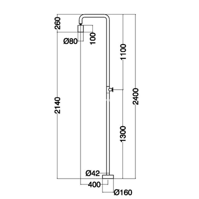 IMEX Moscu Στήλη Ντους Εξωτερικού Χώρου Ανοξείδωτη GPP001/AC