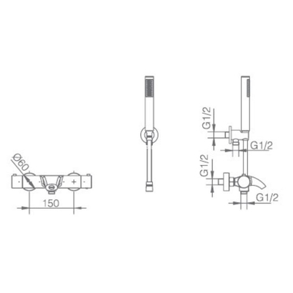 IMEX Moscu Μπαταρία Λουτρού Θερμοστατική Ανοξείδωτη BDK034-4
