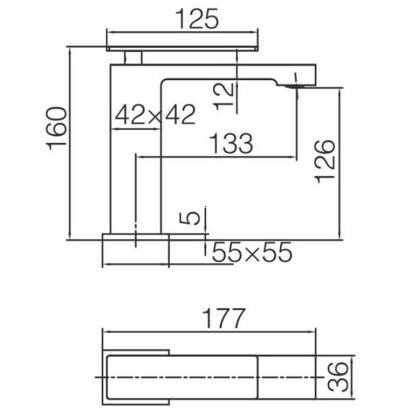 IMEX Pisa Μπαταρία Νιπτήρα Χρυσό Ματ BDP048-1OC