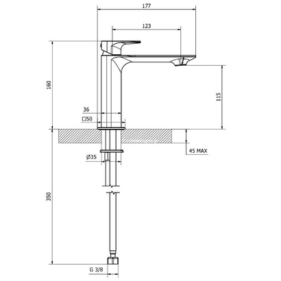 Teorema Slope Dark Mirror Μπαταρία Νιπτήρα 250911
