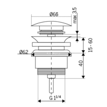 IMEX Βαλβίδα Νιπτήρα Χρυσό Ματ VCC014