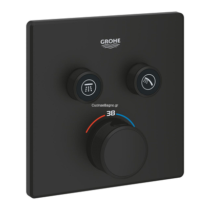 Grohe Grohtherm SmartControl 102166KF00 Phatom Matt Θερμοστατική Μπαταρία Εντοιχισμού 2 Ροών