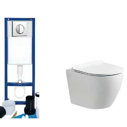 11100-100 STANDARD SET FIT RIMLESS Σετ Λεκάνη Κρεμαστή Creavit με Καζανάκι Εντοιχισμού Siamp (11100-111911-FIT325-FIT2600)