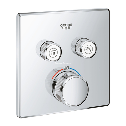 Grohe Grohtherm SmartControl 29124000 Chrome Θερμοστατική Μπαταρία Εντοιχισμού 2 Ροών
