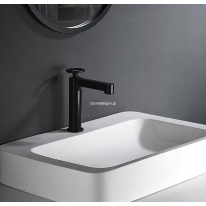 IMEX Olimpo Μπαταρία Νιπτήρα Μαύρο Ματ BDC033-1NG