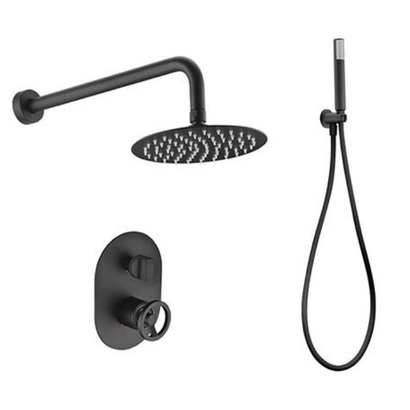 IMEX Olimpo Σετ Μπαταρίας Εντοιχισμού 2 Εξόδων Μαύρο Ματ GPC033/NG