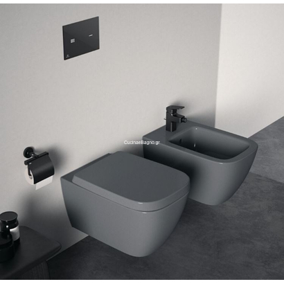 Ideal Standard i.Life B 54 cm Rimless Λεκάνη Κρεμαστή Γκρι Γυαλιστερή Με Κάλυμμα SOFT CLOSE WRAPOVER