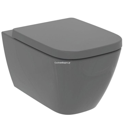 Ideal Standard i.Life B 54 cm Rimless Λεκάνη Κρεμαστή Γκρι Γυαλιστερή Με Κάλυμμα SOFT CLOSE WRAPOVER