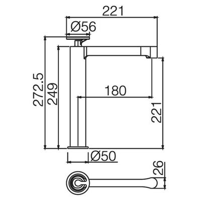 IMEX Olimpo Μπαταρία Νιπτήρα Επιτραπέζια Μαύρο Ματ BDC033-3NG
