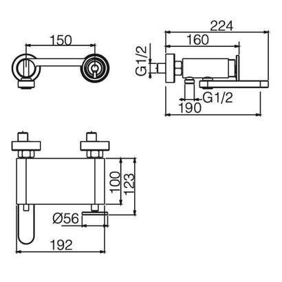 IMEX Olimpo Μπαταρία Λουτρού Χρωμέ BDC033-4