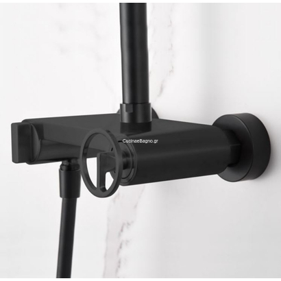 IMEX Olimpo Στήλη Ντους Με Μπαταρία Μαύρο Ματ BDC033/NG