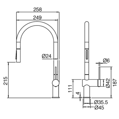IMEX Berna Μπαταρία Κουζίνας Ντους Χρυσό Ματ GCE026/OC