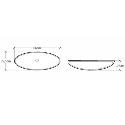 Sanitec Galaxy 284 Bliss 66x35 Νιπτήρας Επιτραπέζιος Τεχνογρανίτης