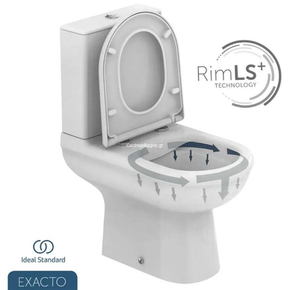 Ideal Standard Exacto 62 cm RIMLESS Λεκάνη Επιδαπέδια ΧΠ Με Καζανάκι R038201