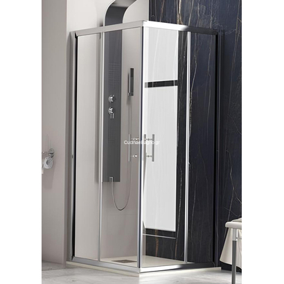 Karag 80x80x190 Cm Χρωμέ Καμπίνα Ντουζιέρας Τετράγωνη Flora 100